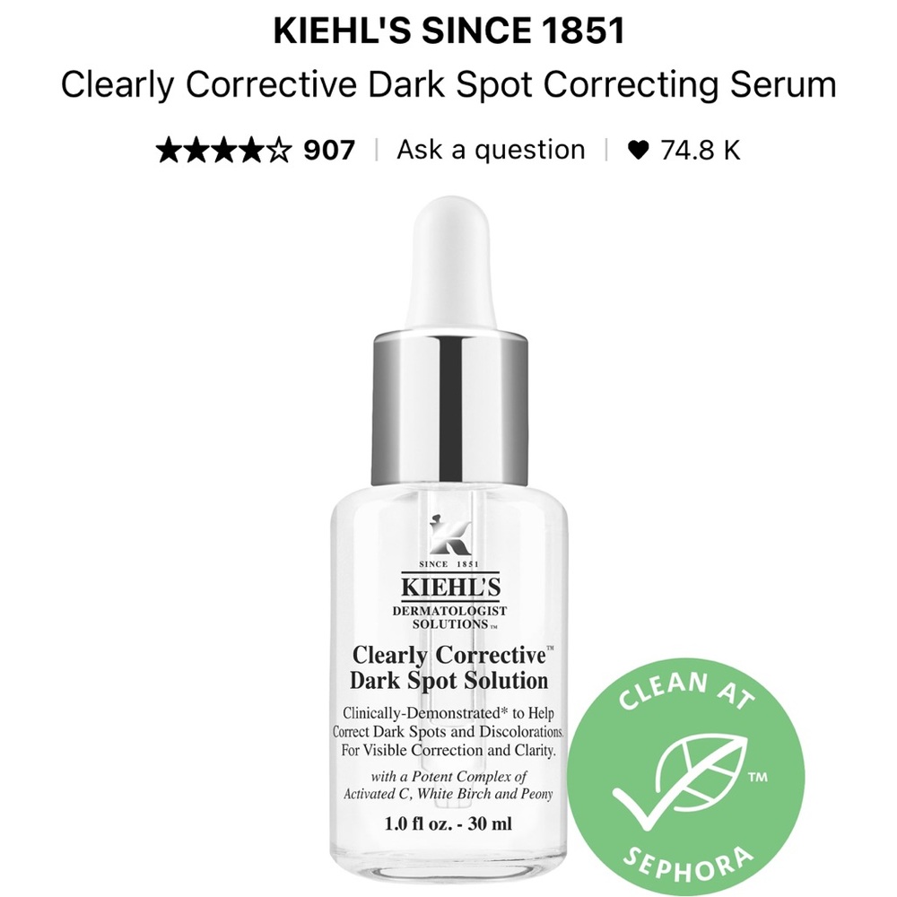 Kiehl’s Clearly Corrective Dark Spot Correcting Serum